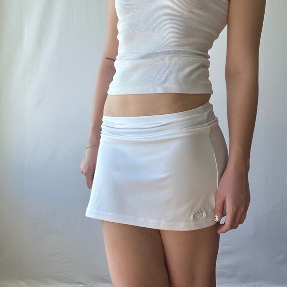 White Adidas Mini Skirt - Picture 1 of 4